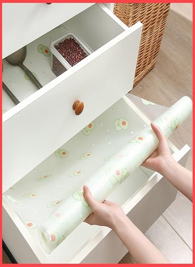 إيلاستبرو بطانات أرفف مطبوعة من إيلاست برو (45 سم × 5 م) لأرفف المطبخ، حصيرة أدراج، بطانة أرفف، حصائر ثلاجة، بطانات أدراج خزائن المطبخ (مطبوع عليها فاكهة الأفوكادو) - Image 2